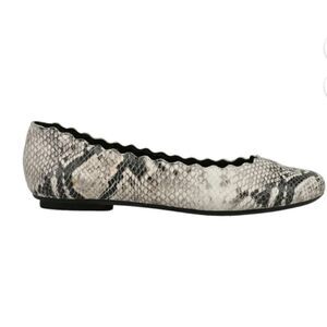 Van Eli Sancia Scalloped Leather Snake Print flats